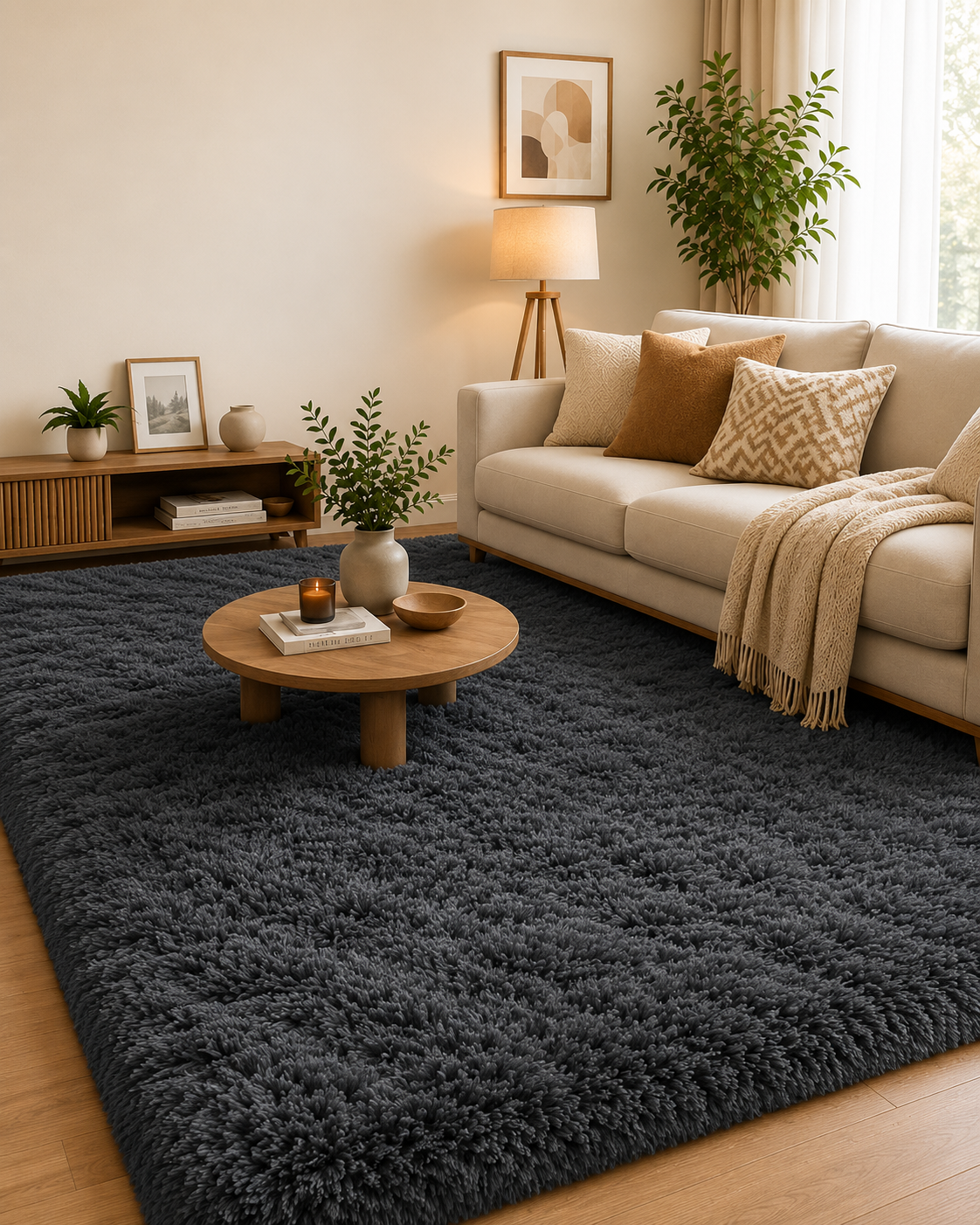 Black Shag Area Rug — home decor find